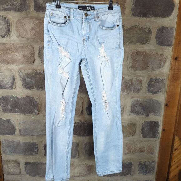 RSQ‎ Tokyo Jeans Boy's 14 Super Skinny Distressed Acid Wash Zip Fly Casual - Picture 1 of 14